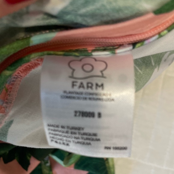 Farm Rio Anthropologie Deep-V Wide Leg Jumpsuit Tropical Floral Pink NWT Sz XS - Picture 15 of 16